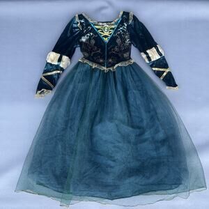Disney Store Girls Brave Merida Ball Gown Costume Dress Girl Size 9-10 Princess